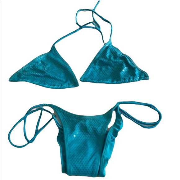 Sophia turquoise string Bikini - Picture 2 of 4